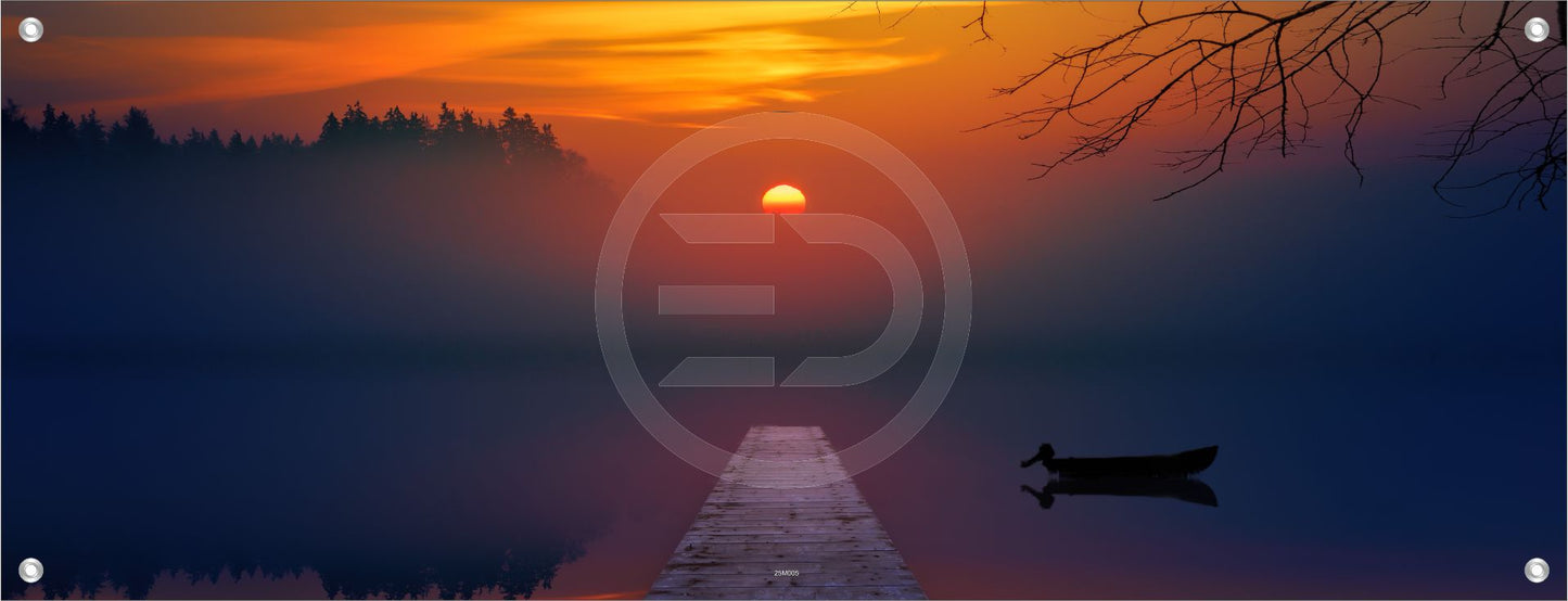 MEER WANDBILD POSTER DEKO  BILDER XXL 160x60 NATUR SEE STEG NACHT BOOT