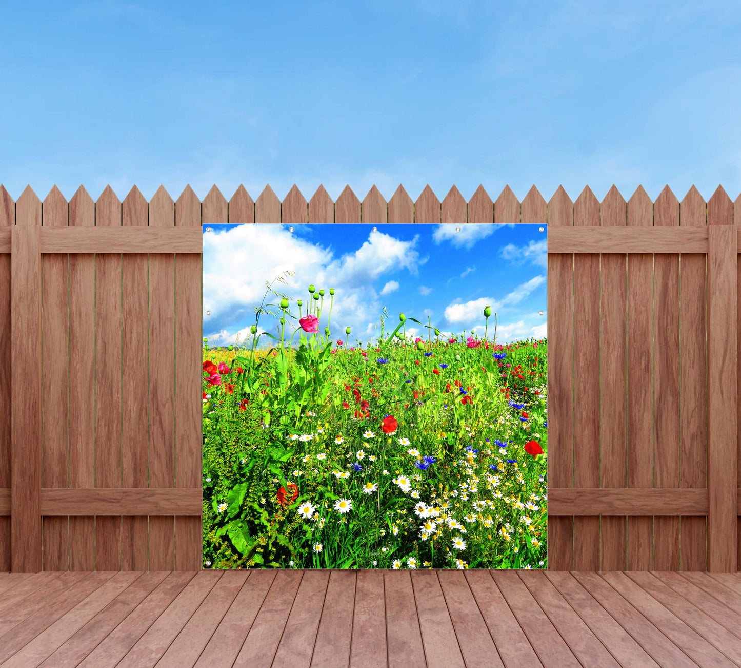 Outdoor Bild Banner Außen Gartenposter Wetterfest 180x180 Blumen Wiese Natur