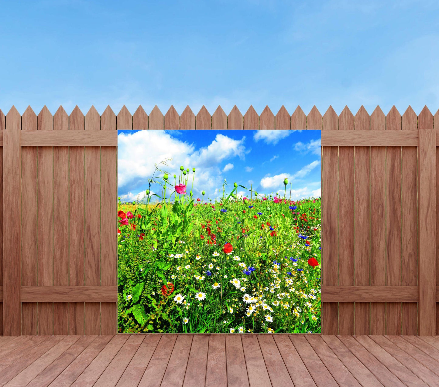 Outdoor Bild Banner Außen Gartenposter Wetterfest 180x180 Blumen Wiese Natur