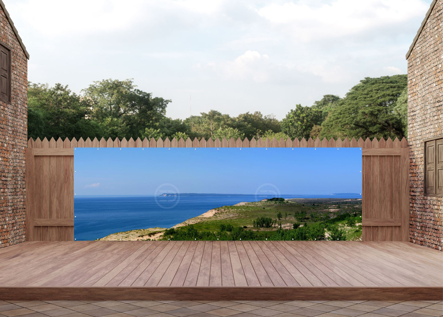 Outdoor Bild Banner Außen Gartenposter wetterfest 560x180 Insel Küste Meer