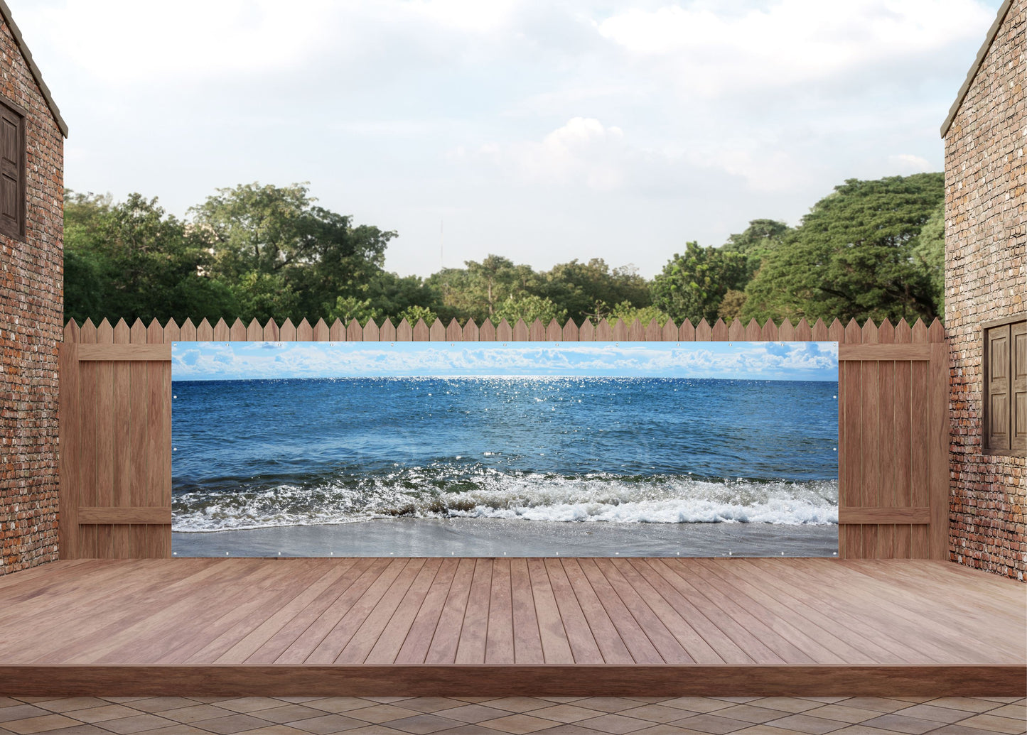 Outdoor Bild Banner Draußen Gartenposter wetterfest 560x180 Natur Strand Meer