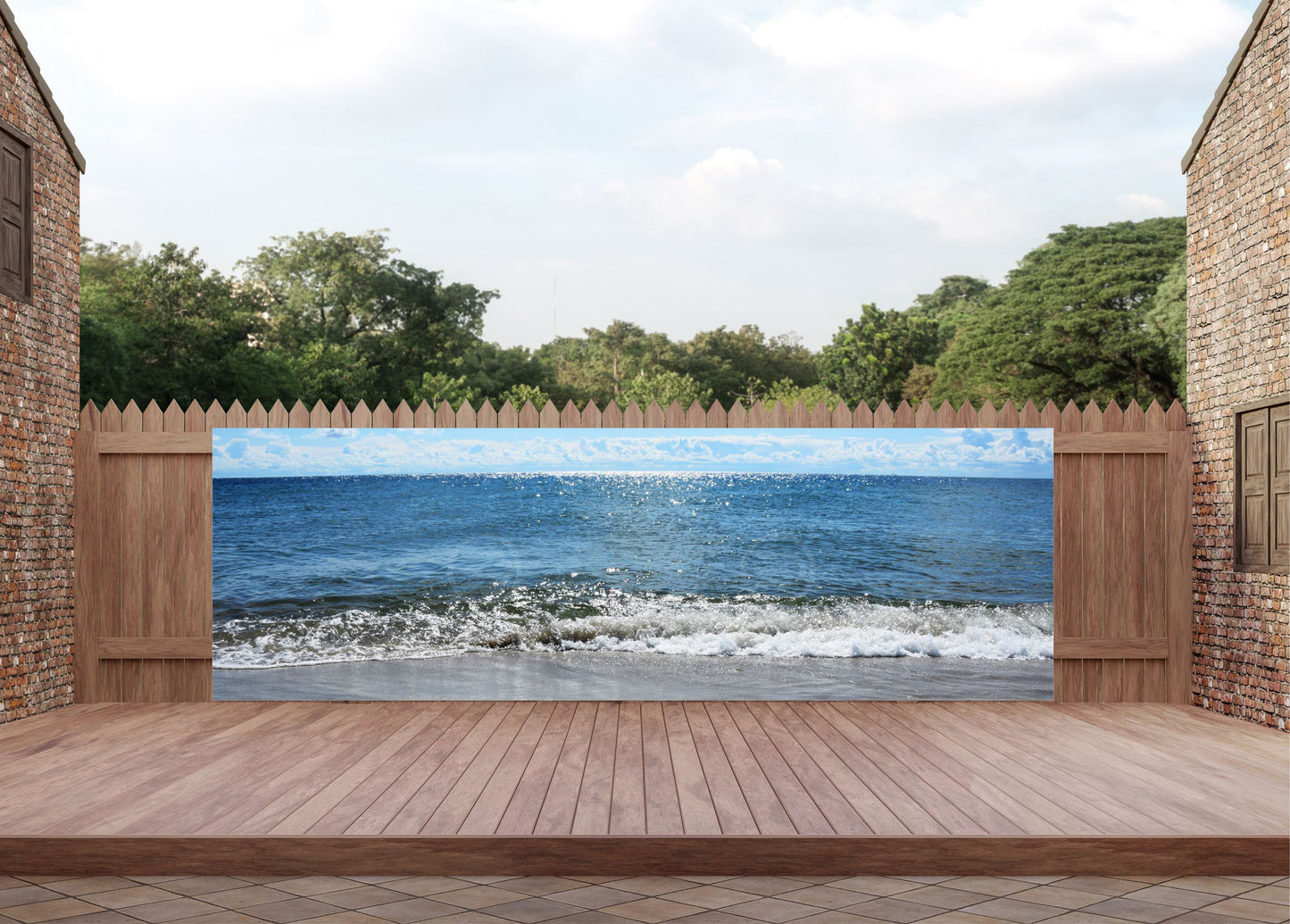 Outdoor Bild Banner Draußen Gartenposter wetterfest 560x180 Natur Strand Meer