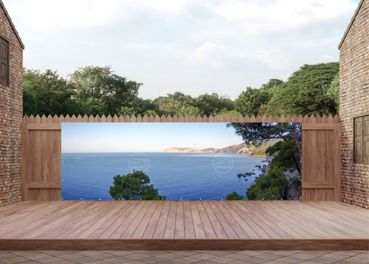 Outdoor Bild Banner Außen Gartenposter wetterfest 560x180 Meer Aussicht Natur