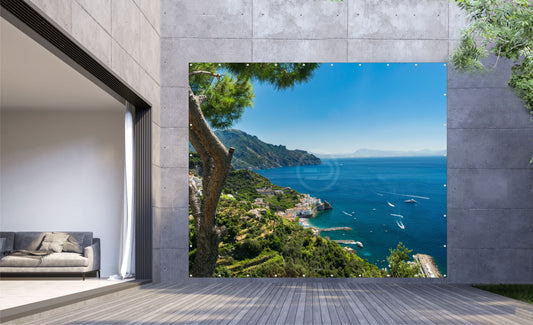 Outdoor Bild Banner Außen Gartenposter wetterfest XXL300x250 Meer Aussicht Insel