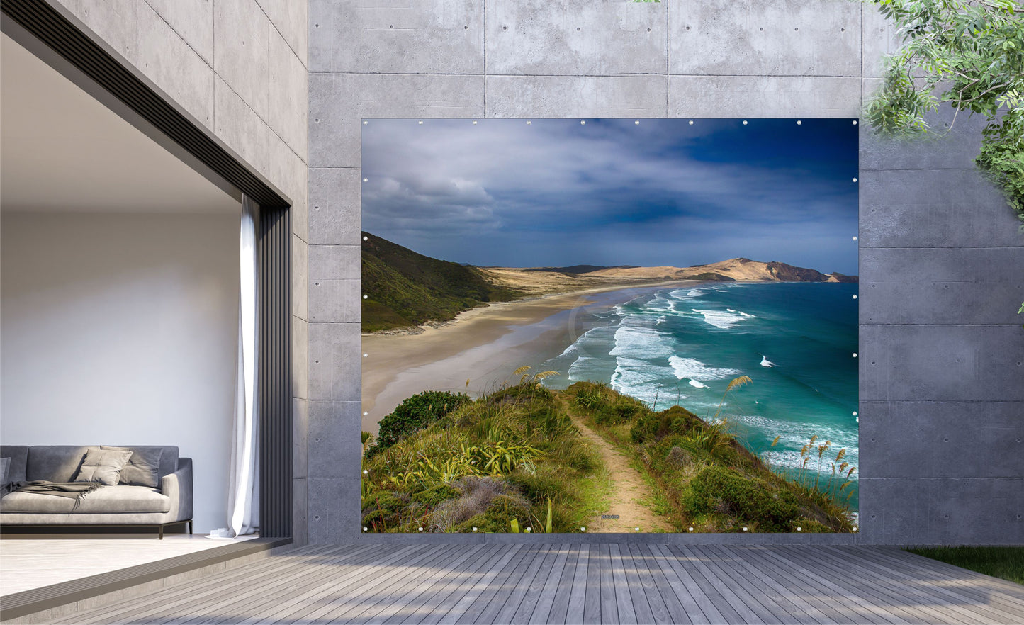 Outdoor Bild Banner Außen Gartenposter wetterfest XXL 300x250 Meer Küste Insel