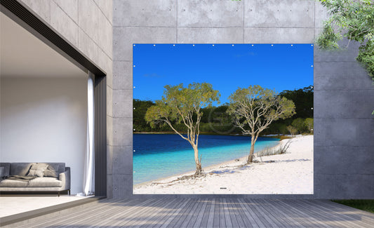 Outdoor Bild Banner Außen Gartenposter wetterfest XXL 300x250 Natur Landschaft Strand