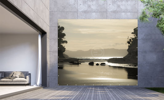 Outdoor Bild Banner Außen Gartenposter wetterfest XXL 300x250 Natur Meer Abend