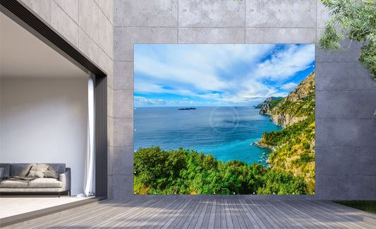 Outdoor Bild Banner Außen Gartenposter wetterfest XXL 300x250 Aussicht Insel Meer