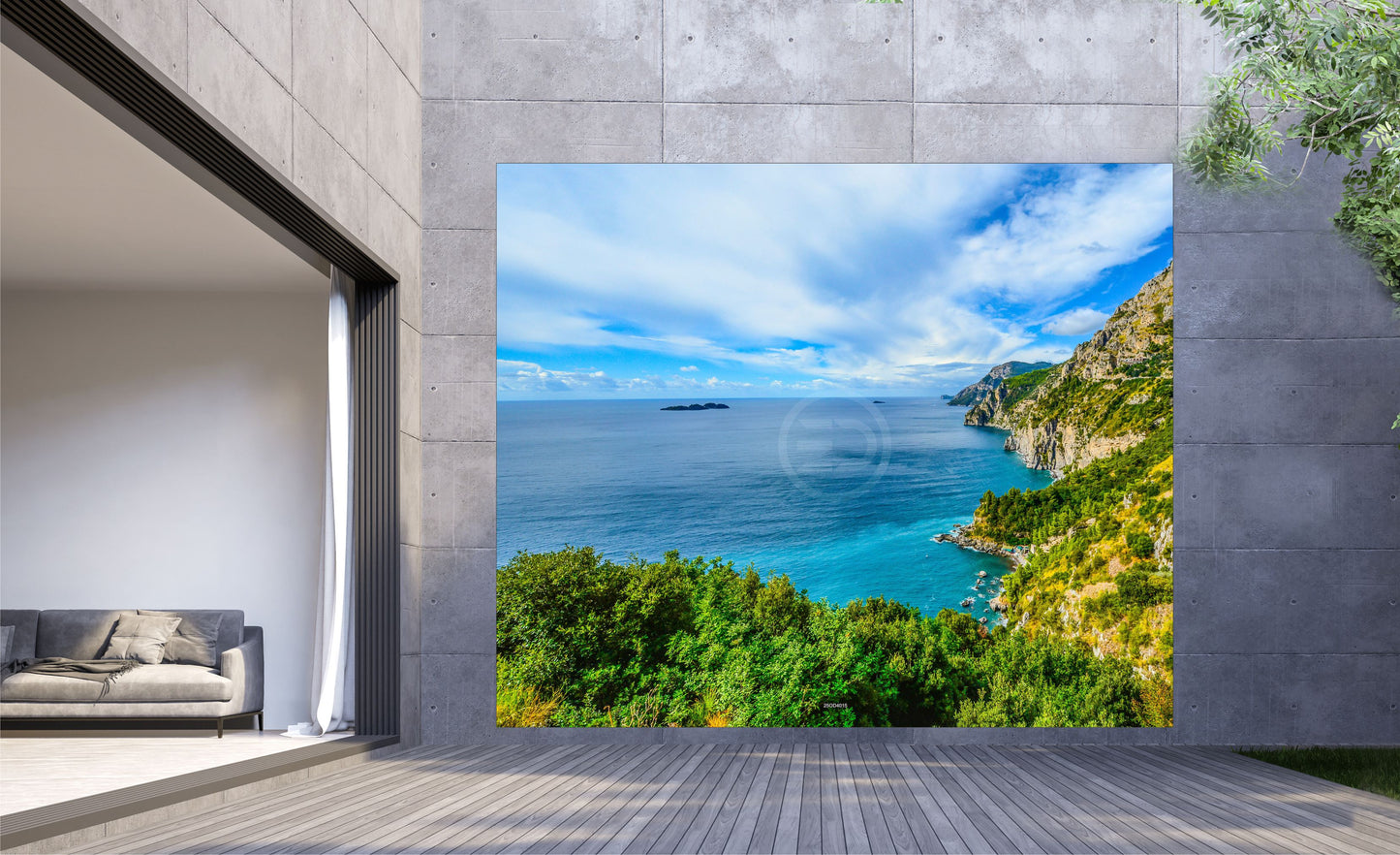 Outdoor Bild Banner Außen Gartenposter wetterfest XXL 300x250 Aussicht Insel Meer