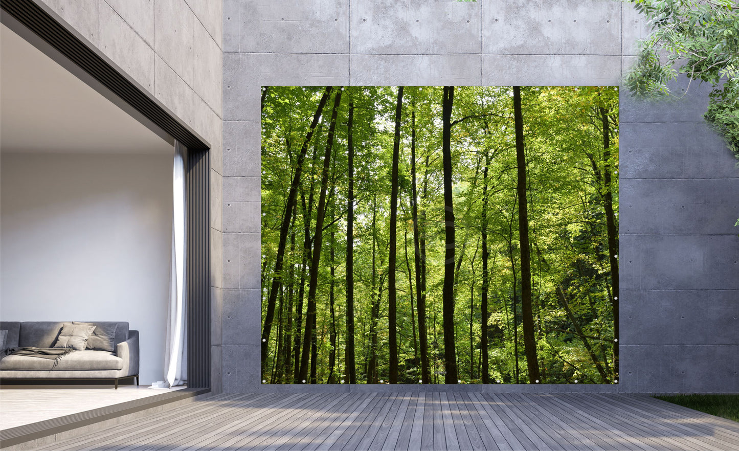 Outdoor Bild Banner Außen Gartenposter wetterfest XXL 300x250 Bäume Natur Wald