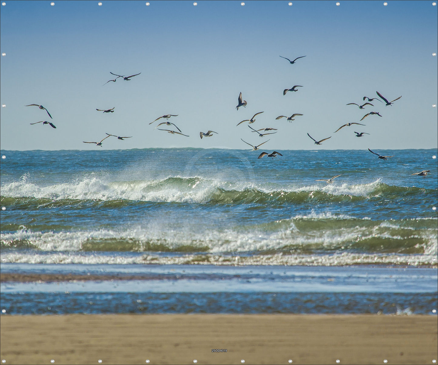 Outdoor Bild Banner Außen Gartenposter wetterfest XXL 300x250 Strand Meer Wellen