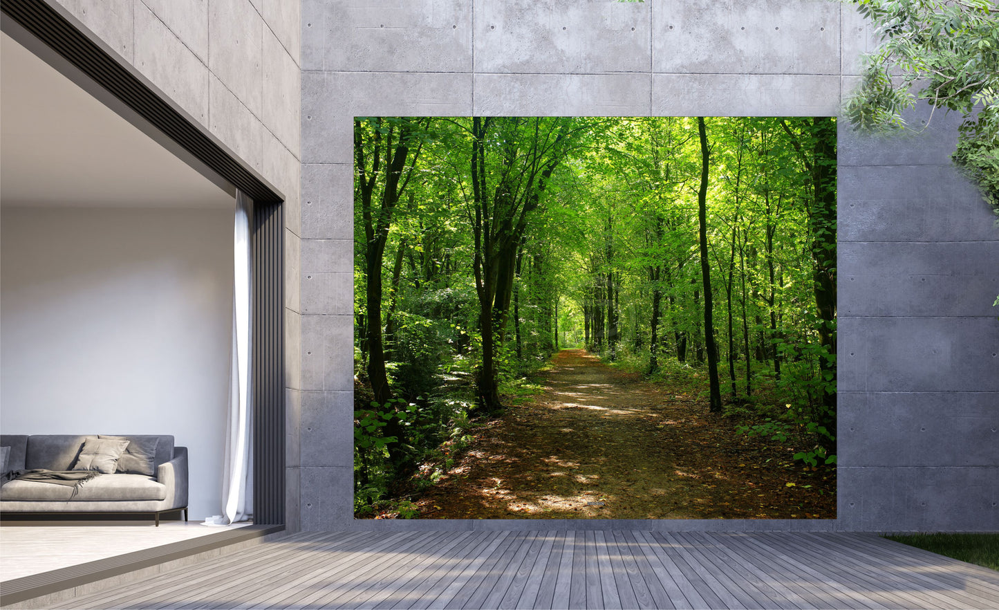 Outdoor Bild Banner Außen Gartenposter wetterfest XXL 300x250 Weg Wald Natur