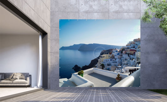 Outdoor Bild Banner Gartenposter Außen wetterfest XXL 300x250 Aussicht Insel Meer