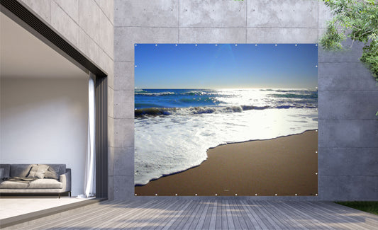 Outdoor Bild Banner Gartenposter Außen wetterfest XXL 300x250 Sonne Spiegelung Meer
