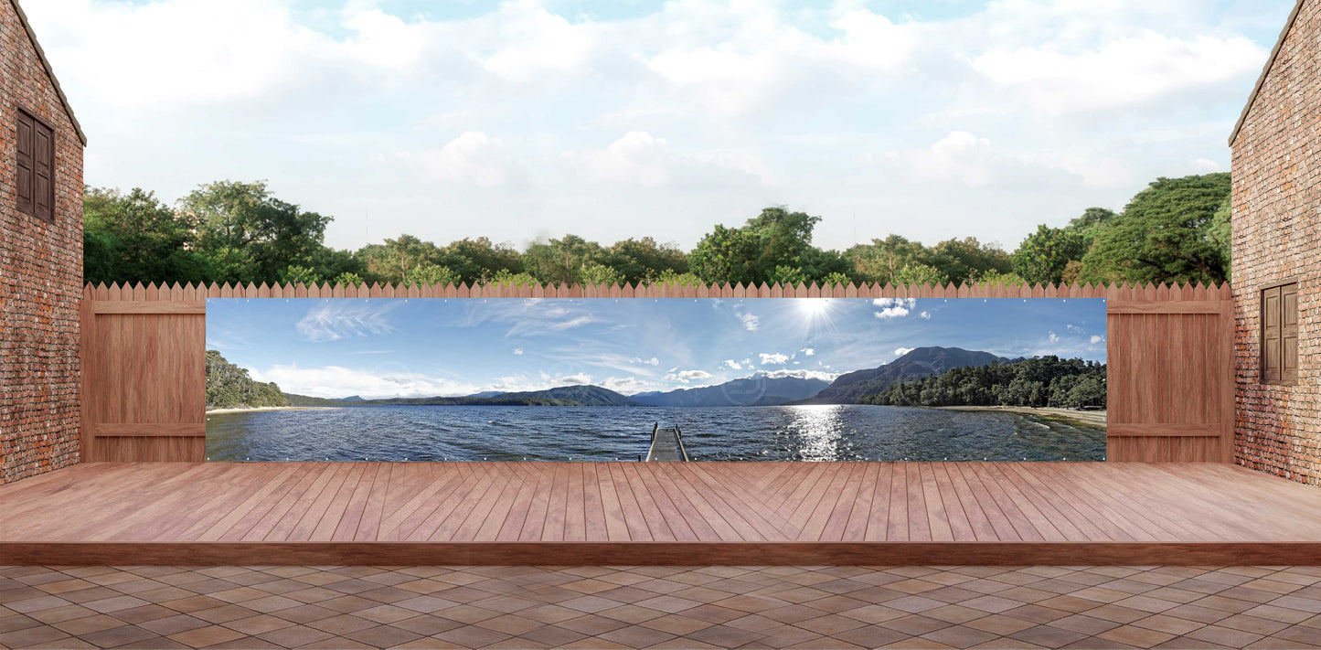 OUTDOOR BANNER GARTENPOSTER WETTERFEST XXL 1000x180 NATUR SEE LANDSCHAFT