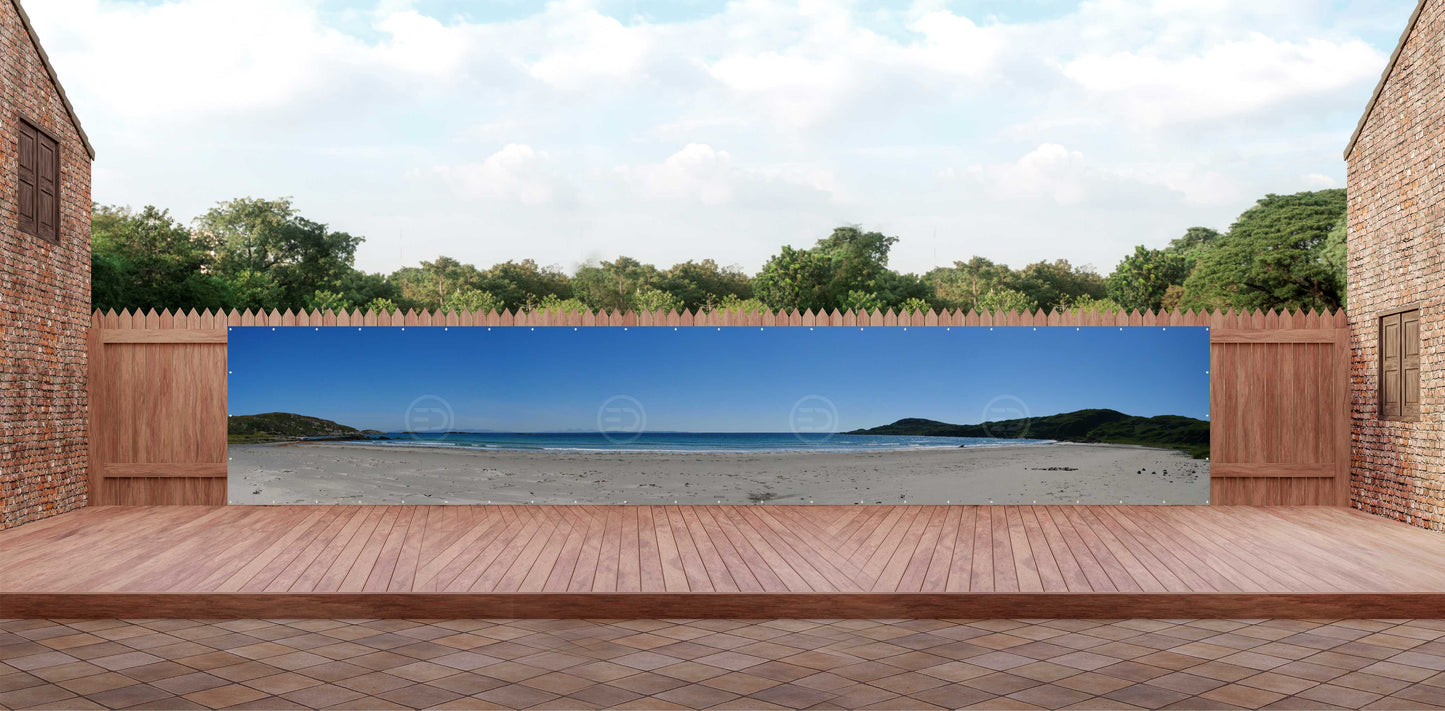 OUTDOOR BANNER GARTENPOSTER WETTERFEST XXL 1000x180 NATUR STRAND MEER