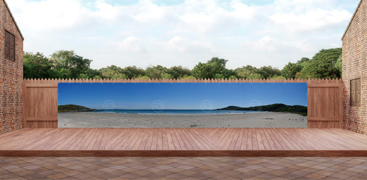 OUTDOOR BANNER GARTENPOSTER WETTERFEST XXL 1000x180 NATUR STRAND MEER