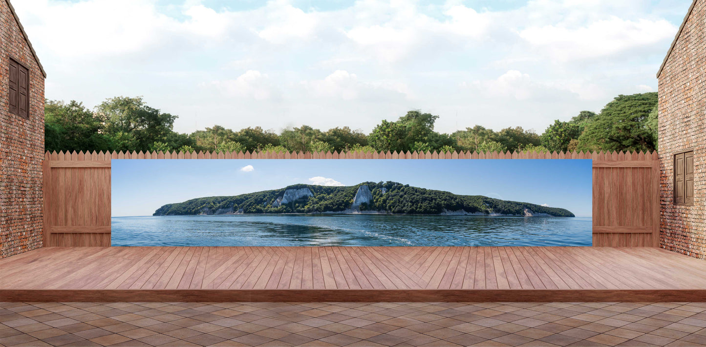 OUTDOOR BANNER GARTENPOSTER WETTERFEST XXL 1000x180 NATUR MEER INSEL