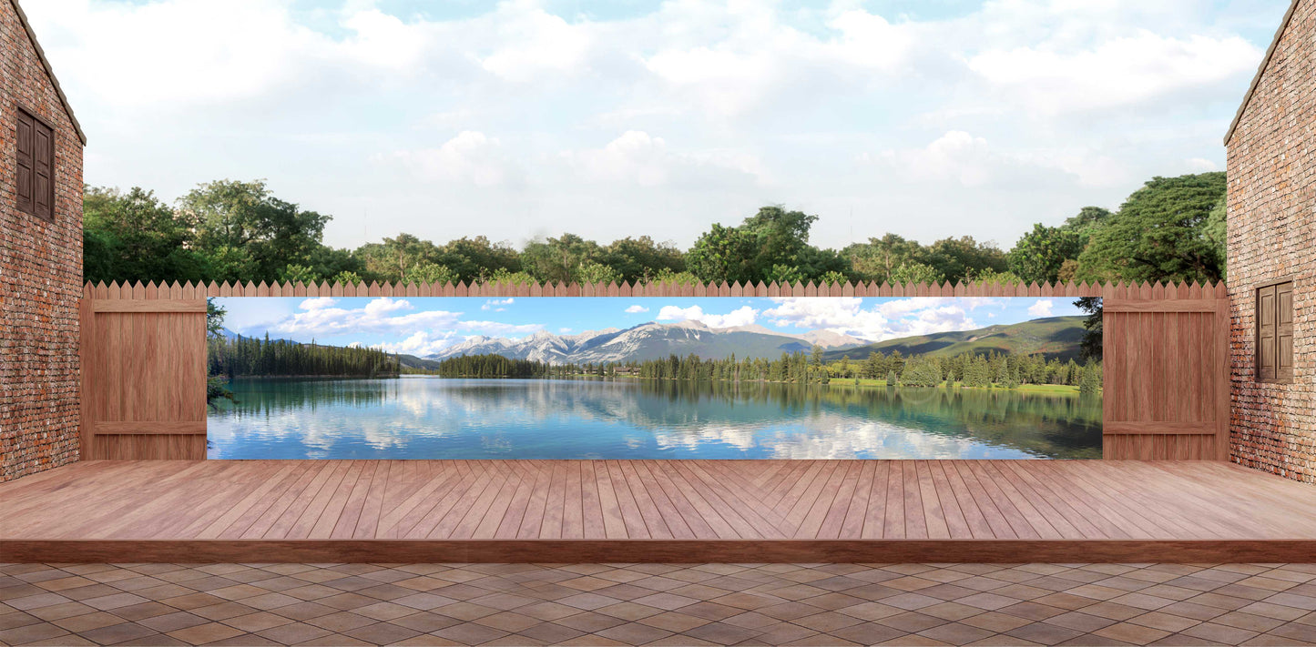 OUTDOOR BANNER GARTENPOSTER WETTERFEST XXL 1000x180 NATUR LANDSCHAFT SEE