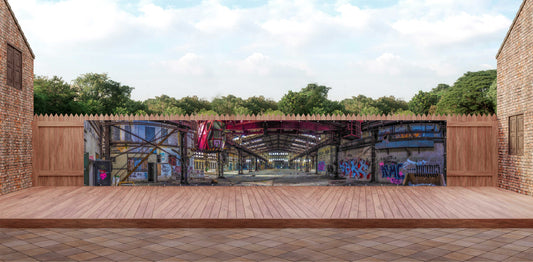 OUTDOOR BANNER GARTENPOSTER WETTERFEST XXL 1000x180 NATUR HALLE GRAFFITTI