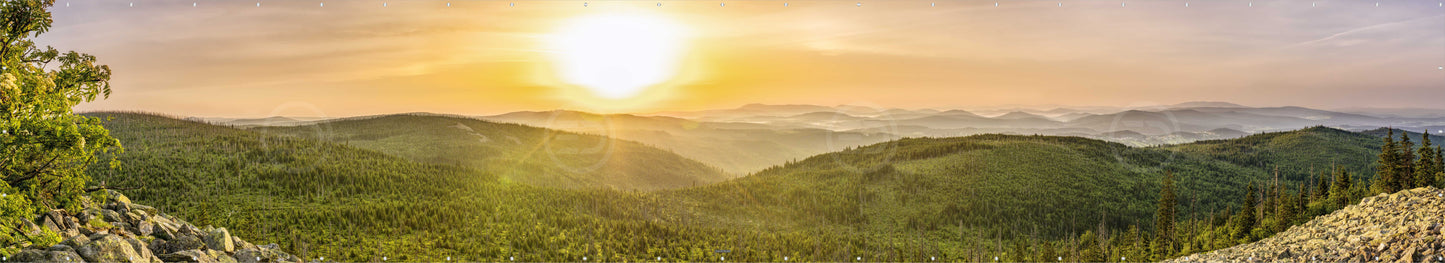OUTDOOR BANNER GARTENPOSTER WETTERFEST XXL 1000x180 NATUR SONNENUNTERGANG