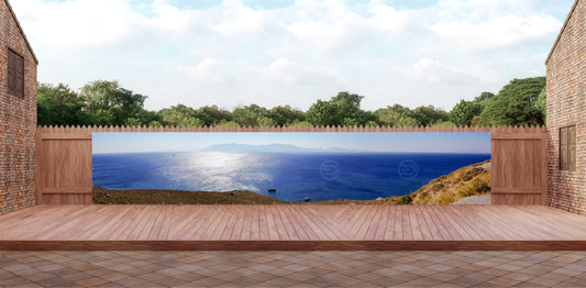 OUTDOOR BANNER GARTENPOSTER WETTERFEST XXL 1000x180 NATUR MEER AUSSICHT