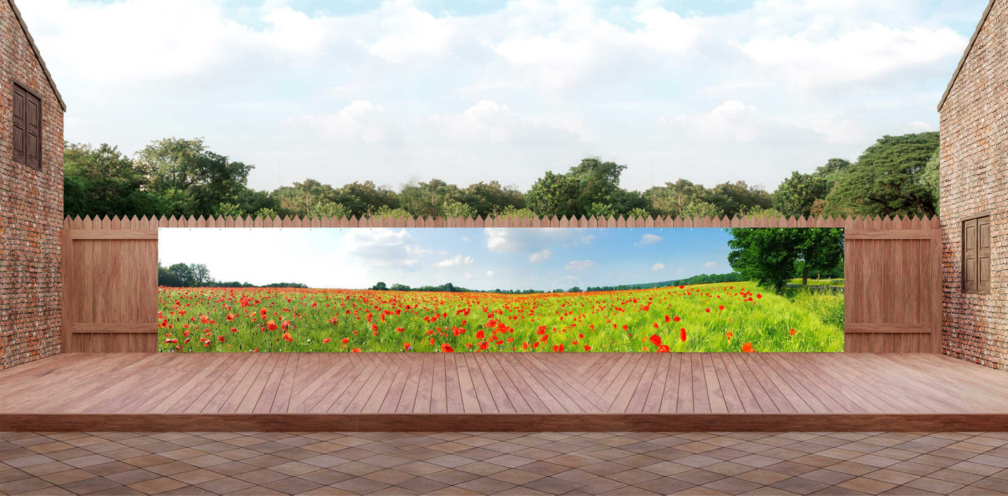 OUTDOOR BANNER GARTENPOSTER WETTERFEST XXL 1000x180 NATUR BLUMENWIESE