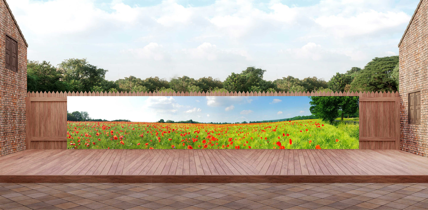 OUTDOOR BANNER GARTENPOSTER WETTERFEST XXL 1000x180 NATUR BLUMENWIESE