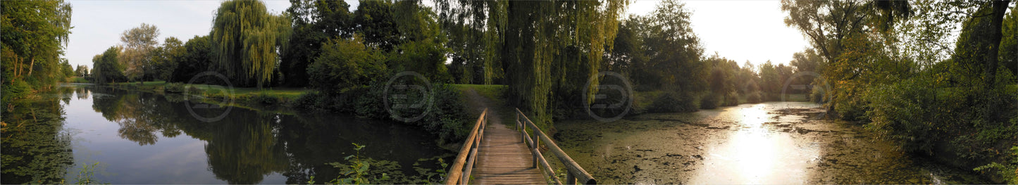 OUTDOOR BANNER GARTENPOSTER WETTERFEST XXL 1000x180 NATUR STEG LANDSCHAFT