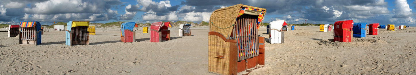 OUTDOOR BANNER GARTENPOSTER WETTERFEST XXL 1000x180 NATUR STRANDKÖRBE