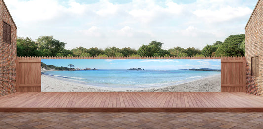 OUTDOOR BANNER GARTENPOSTER WETTERFEST XXL 1000x180 NATUR MEER SANDSTRAND