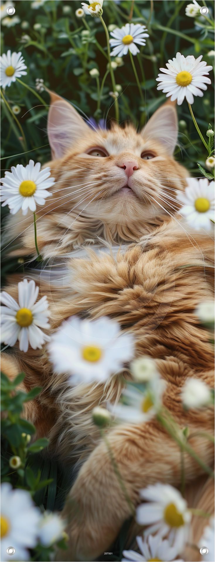 TIER WANDBILDER POSTER DEKO BILDER XXL 60x160 KATZE WIESE NATUR BLUMEN