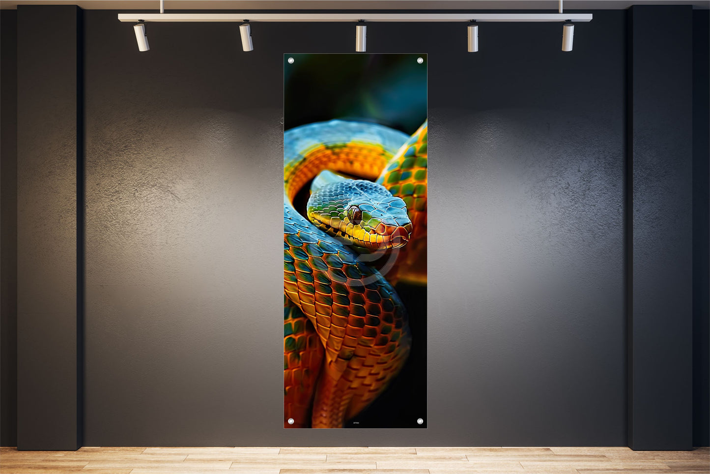 WANDBILD POSTER BILDER XXL 60x160 TIER REPTILIEN SCHLANGE BUNT INNEN AUSSEN