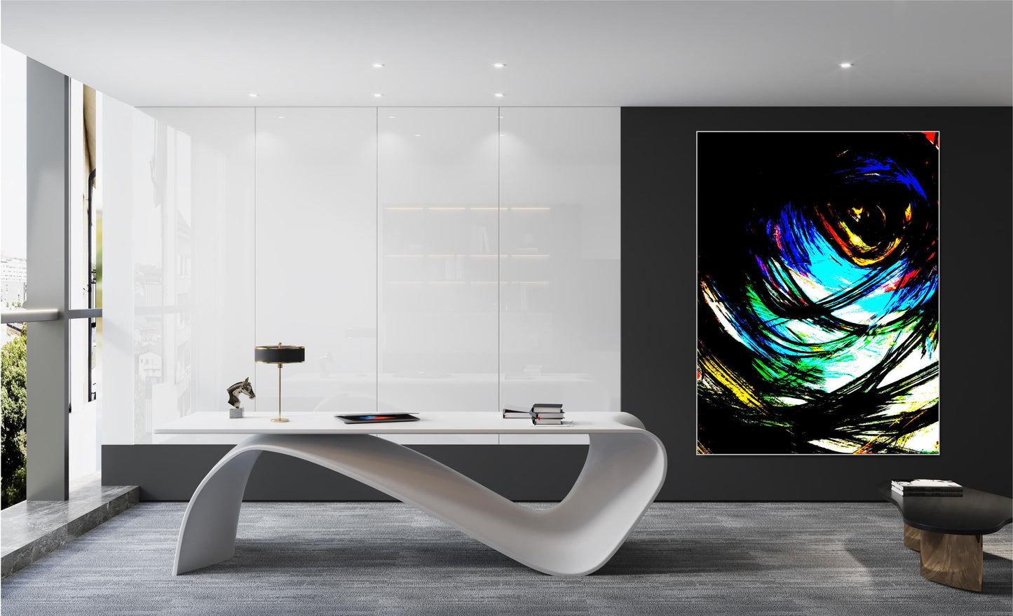 WANDBILDER MIT RAHMEN ABSTRAKT BILDER XXL MODERN WOHNZIMMER MALEREI AUGE