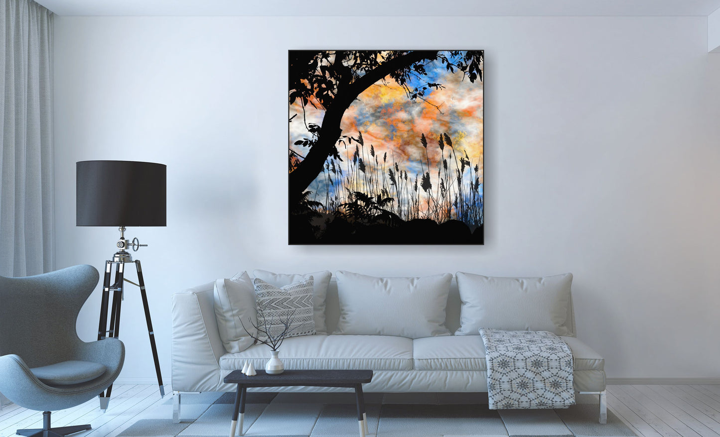 WANDBILDER MIT RAHMEN ABSTRAKT BILDER XXL MODERN WOHNZIMMER MALEREI BAUM
