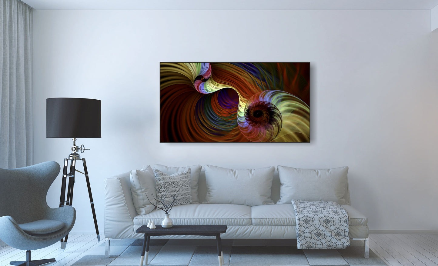 WANDBILDER MIT RAHMEN ABSTRAKT BILDER XXL MODERN WOHNZIMMER SPIRALE