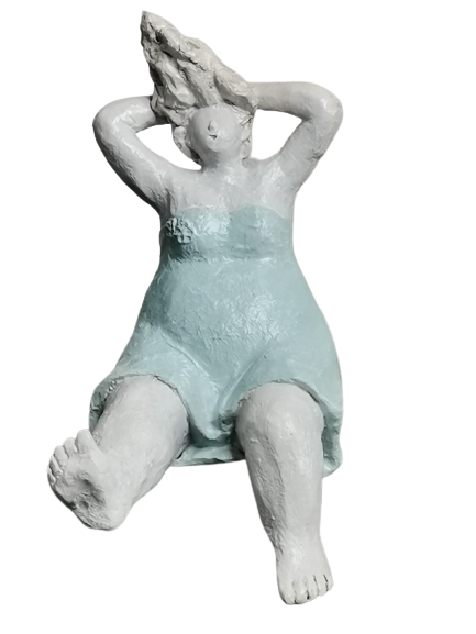 EXNER DEKO FIGUR SKULPTUR CRIVA FRAU KANTENHOCKER HÖHE 27 cm MODERN ABSTRAKT