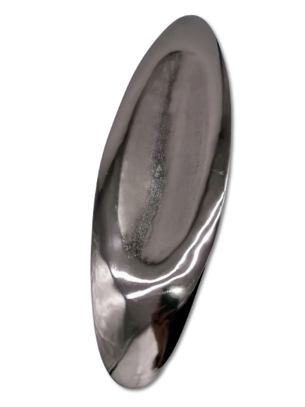 COLMORE DEKO SCHALE XL DESIGN LANG OVAL L 85 cm TISCHDEKO ALU RAW SILBER MODERN