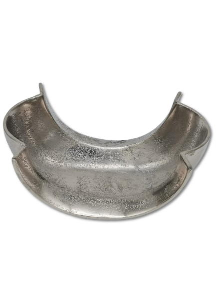 COLMORE DEKO SCHALE DESIGN GEBOGEN L 26cm TISCHDEKO GEFÄSS ALU RAW SILBER MODERN