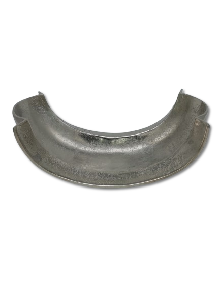 COLMORE DEKO SCHALE DESIGN GEBOGEN L 36cm TISCHDEKO GEFÄSS ALU RAW SILBER MODERN
