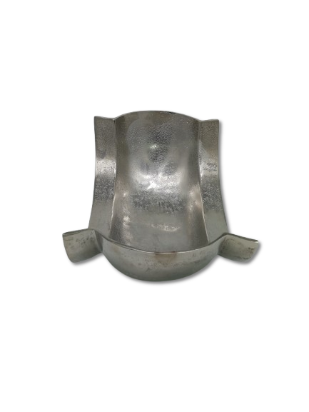 COLMORE DEKO SCHALE DESIGN GEBOGEN L 36cm TISCHDEKO GEFÄSS ALU RAW SILBER MODERN