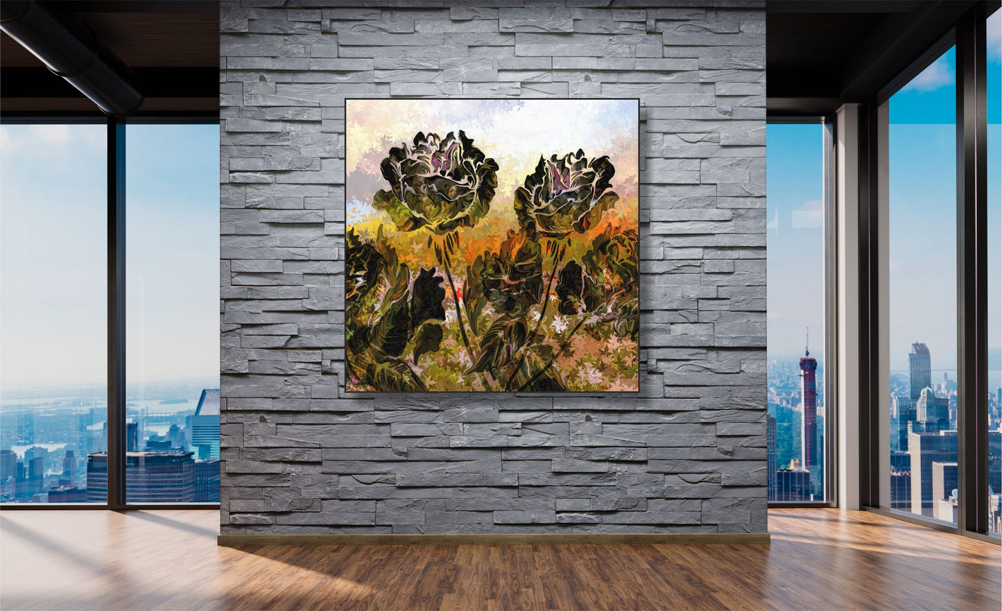 WANDBILDER MIT RAHMEN ABSTRAKT BILDER XXL MODERN WOHNZIMMER MALEREI BLUMEN