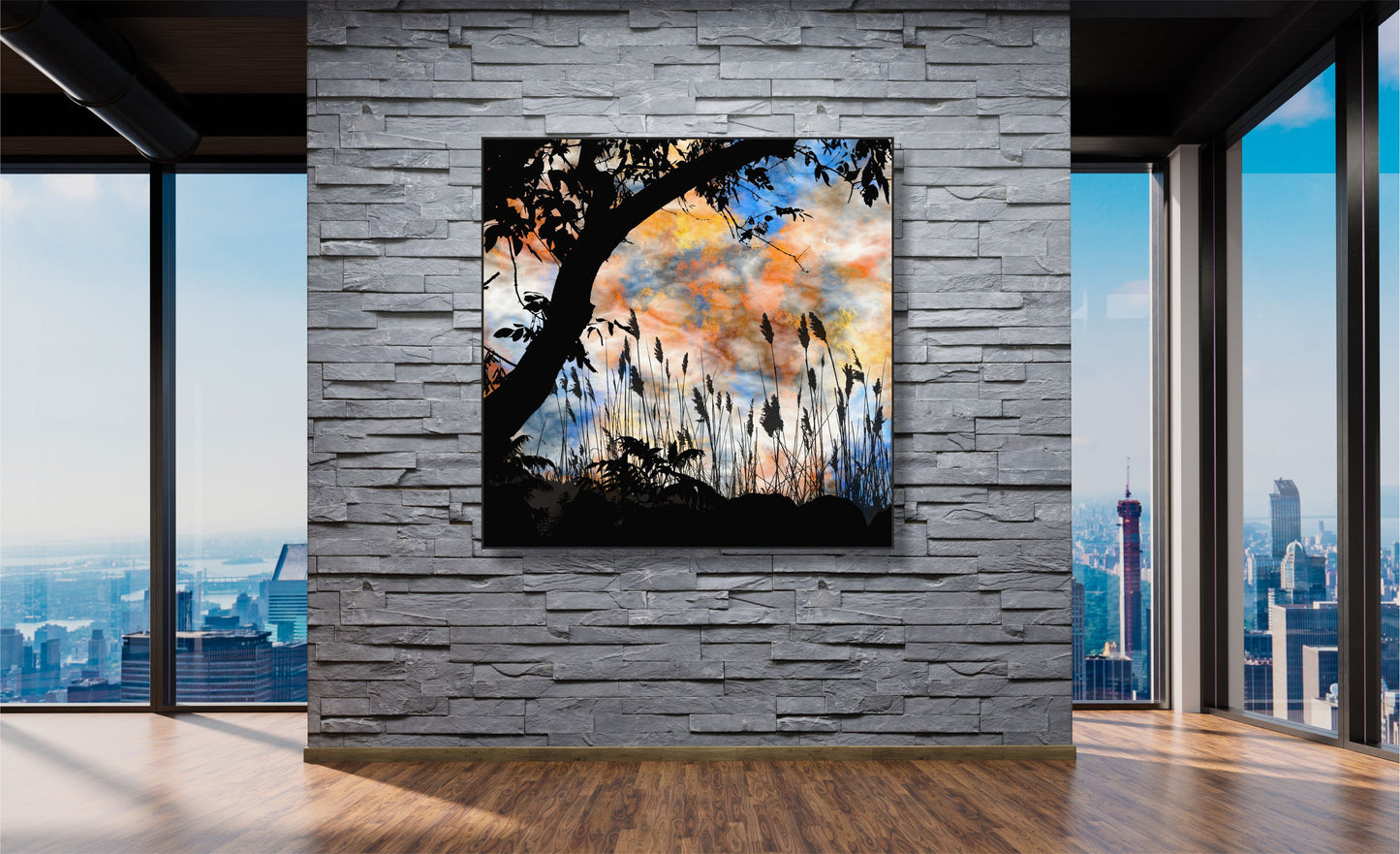 WANDBILDER MIT RAHMEN ABSTRAKT BILDER XXL MODERN WOHNZIMMER MALEREI BAUM