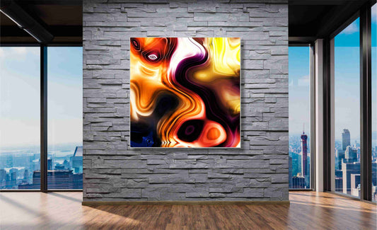 WANDBILD ALURAHMEN XXL ABSTRAKTE BILDER WOHNZIMMER 120x120 MODERNE KUNST