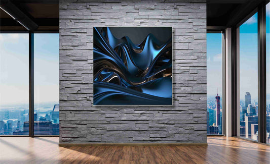 WANDBILD ALURAHMEN XXL ABSTRAKTE BILDER WOHNZIMMER 120x120 DIGITAL KUNST