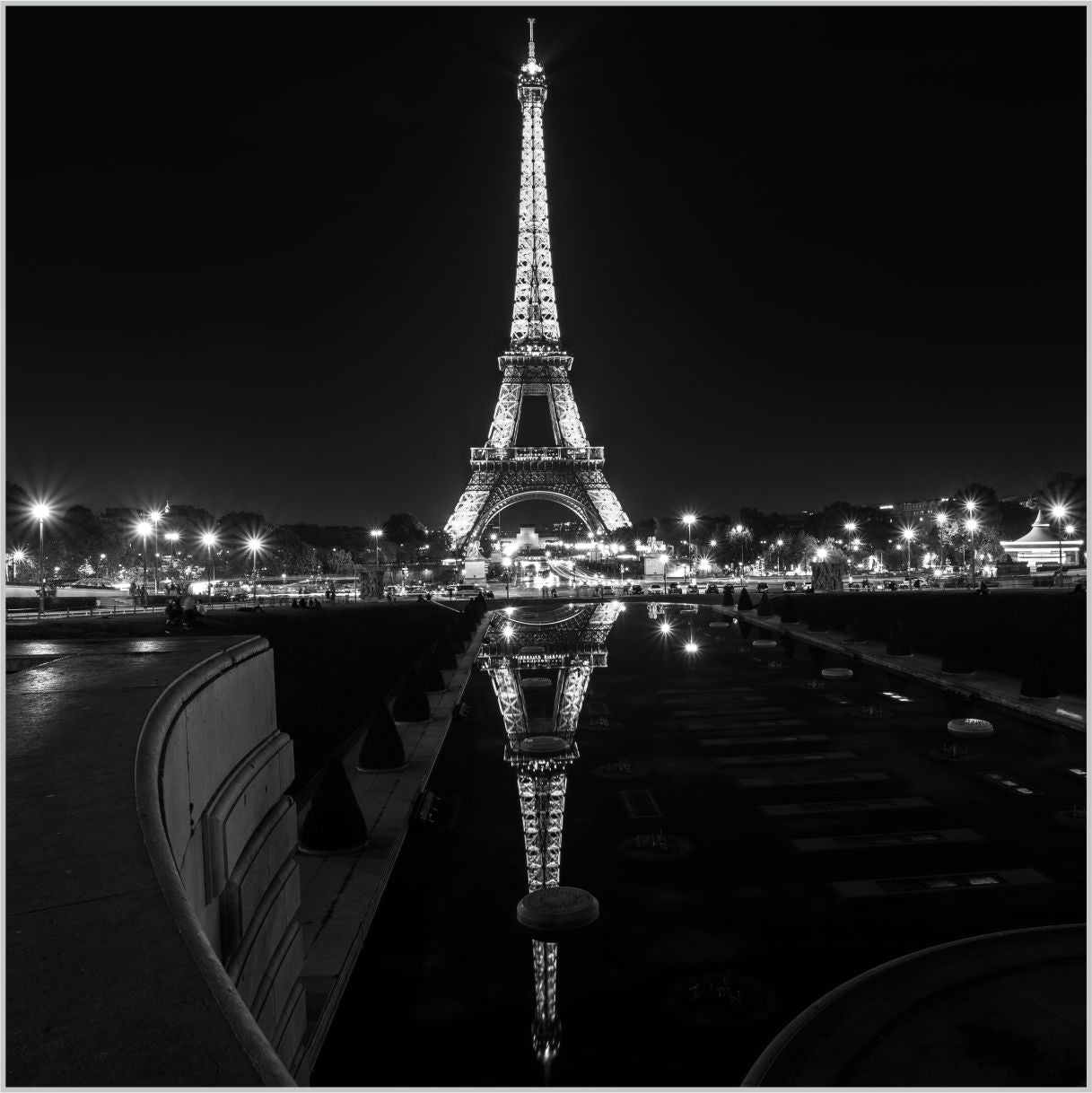 WANDBILDER ALURAHMEN PARIS BILDER WOHNZIMMER 150x150 EIFELTURM S/W