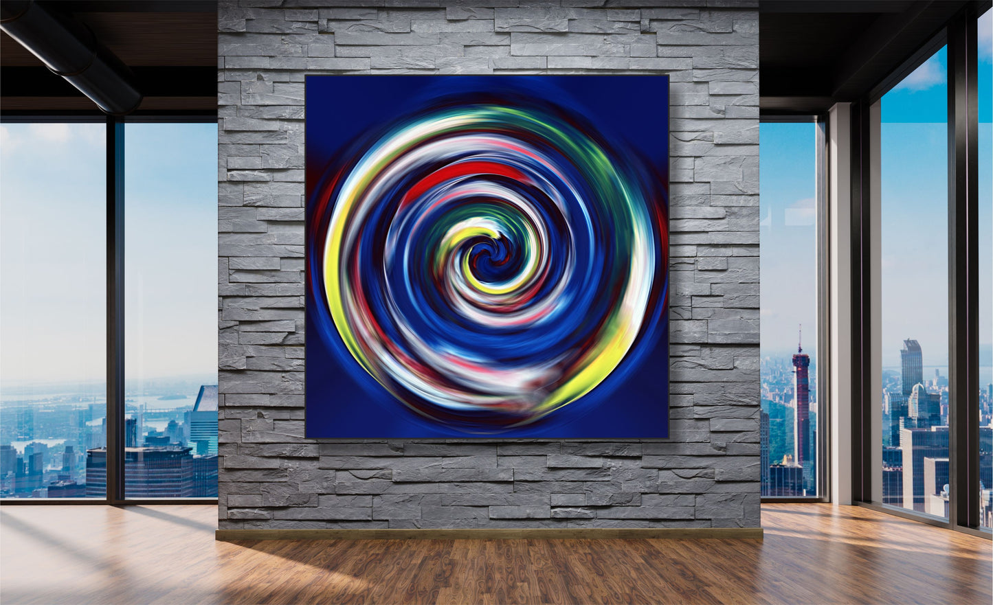 WANDBILDER MIT RAHMEN ABSTRAKT BILDER XXL MODERN WOHNZIMMER KUNST KREIS BUNT