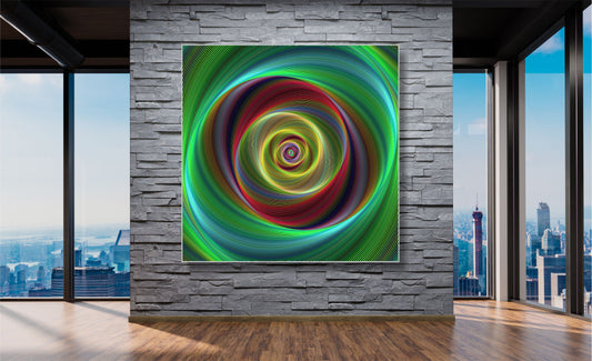 WANDBILDER ALURAHMEN ABSTRAKTE BILDER WOHNZIMMER 150x150 SPIRALE BUNT