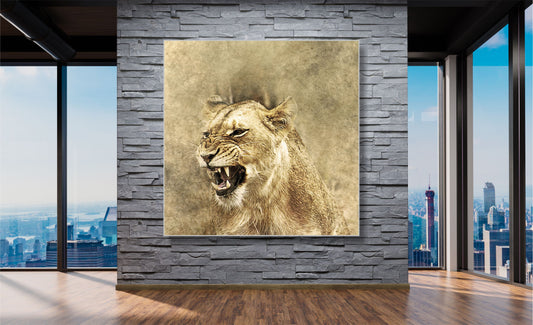 WANDBILDER ALURAHMEN ABSTRAKTE BILDER WOHNZIMMER 150x150 LÖWE KUNST