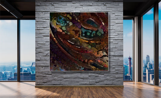 WANDBILDER ALURAHMEN ABSTRAKTE BILDER WOHNZIMMER 150x150 KUNST FARBIG